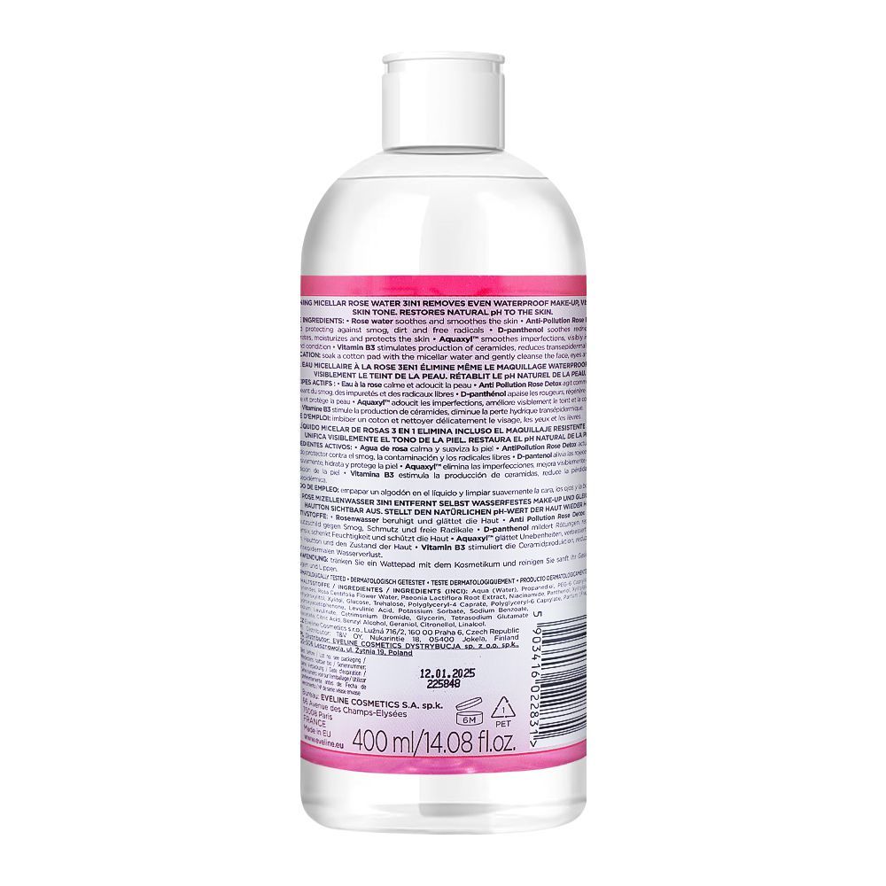 Eveline Facemed Detox Toning Micellar Rose Water 400ml-1