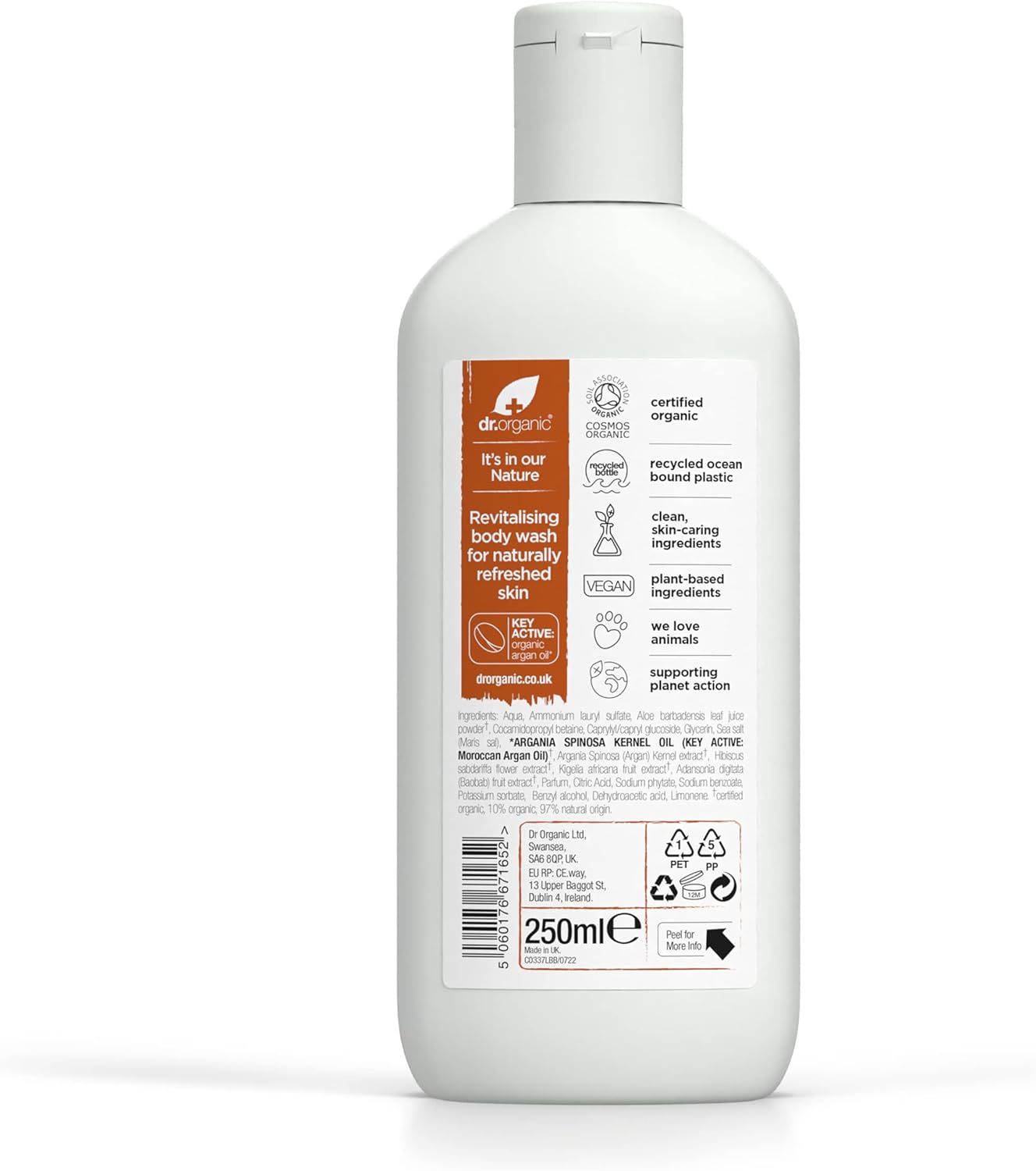 Dr Organic Bioactive Skincare Organic Moroccan Argan Oil Body Wash 250ml-2