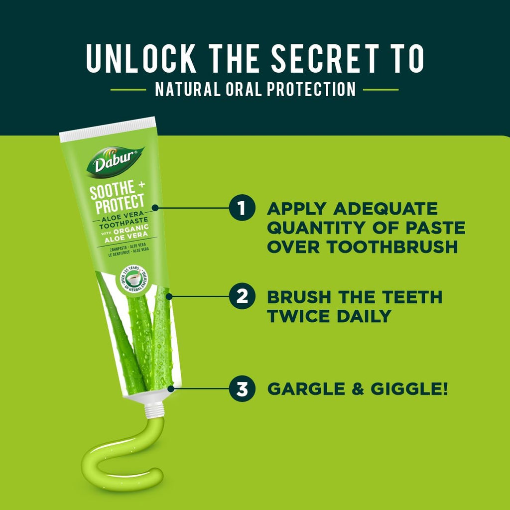Dabur Soothe Protect Aloe Vera Toothpaste 100ml-3