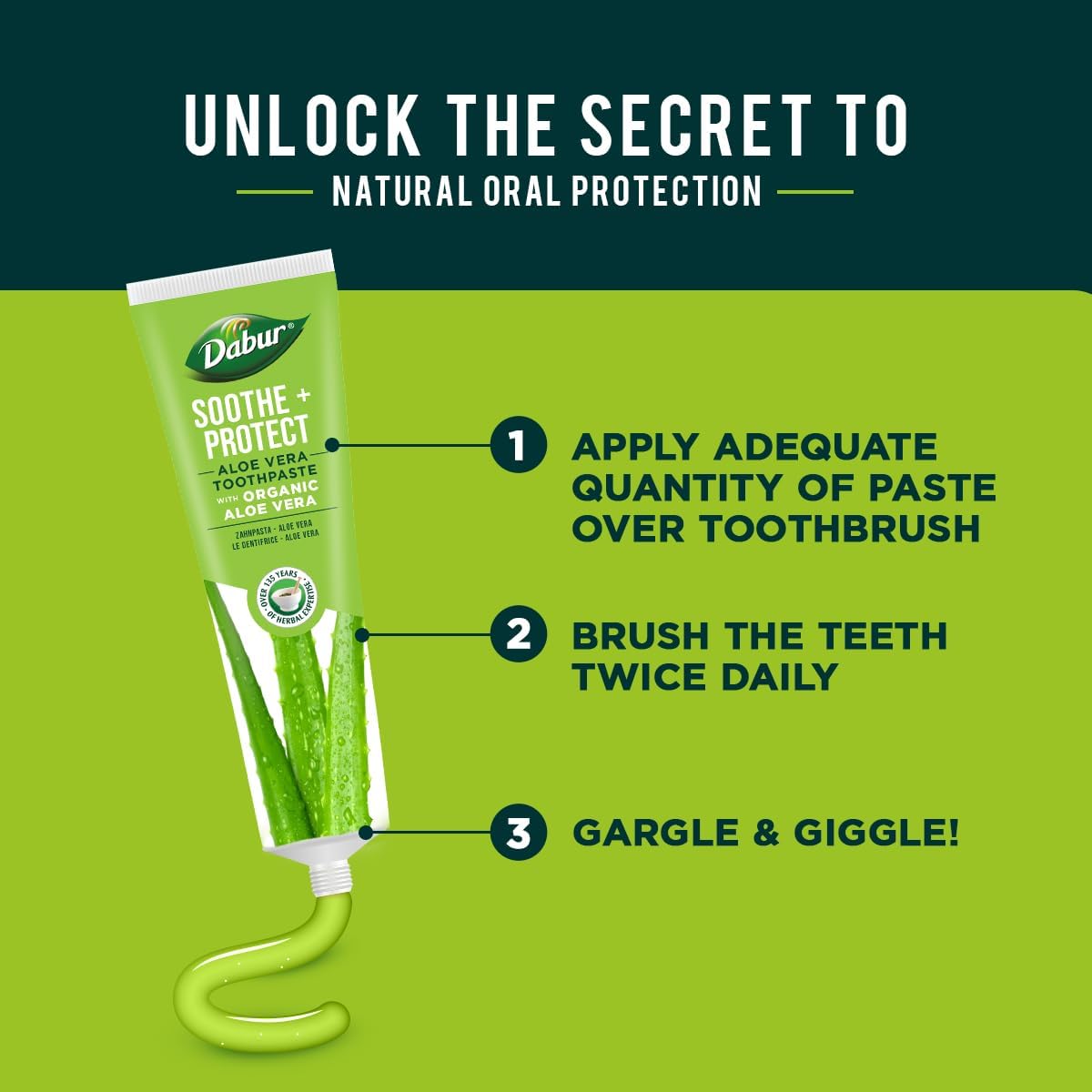 Dabur Soothe Protect Aloe Vera Toothpaste 100ml-3