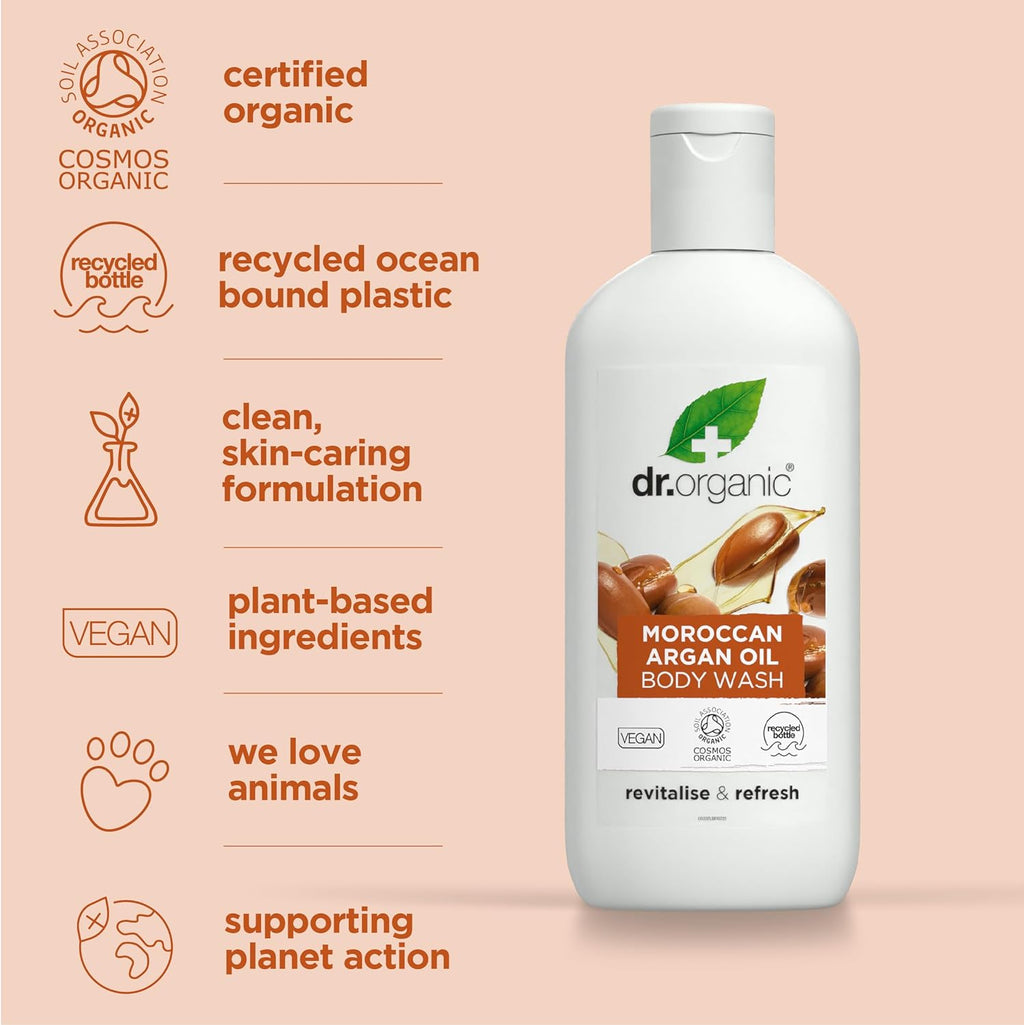 Dr Organic Bioactive Skincare Organic Moroccan Argan Oil Body Wash 250ml-4