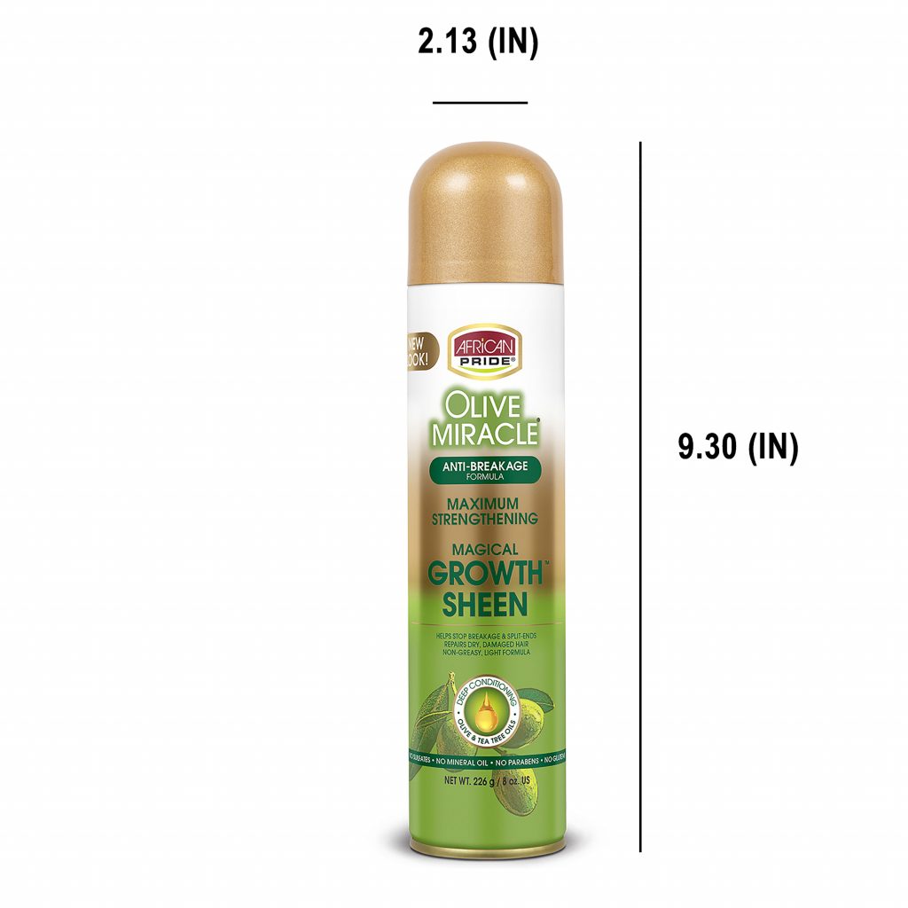 African Pride Olive Miracle Maximum Strengthening Growth Sheen Spray 226g-4
