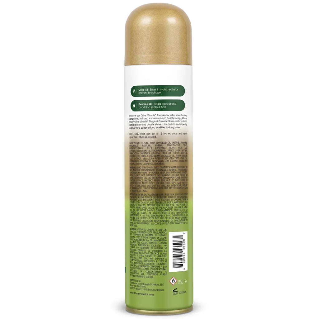 African Pride Olive Miracle Maximum Strengthening Growth Sheen Spray 226g-1