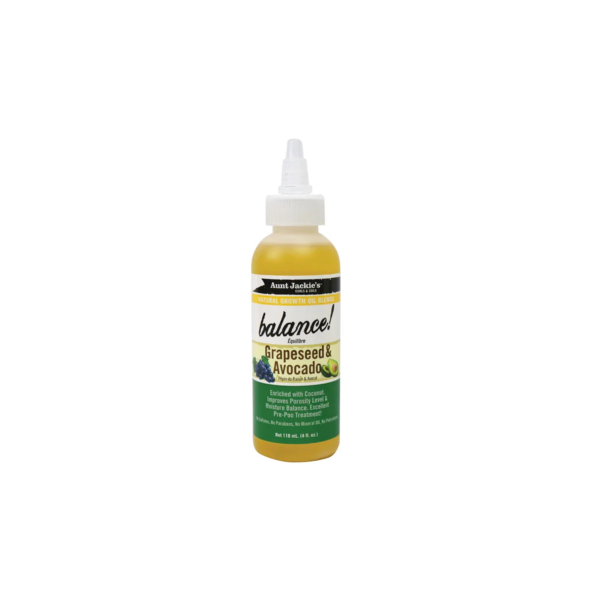 Aunt Jackie's Natural Growth Oil Moisture Balance Grapeseed & Avocado Oil - 118ml-3