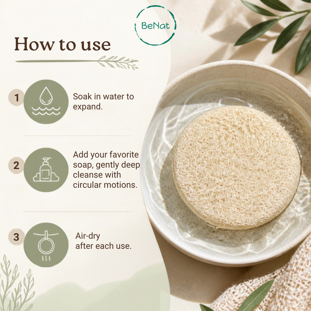 10-Pack Natural Loofah Pads