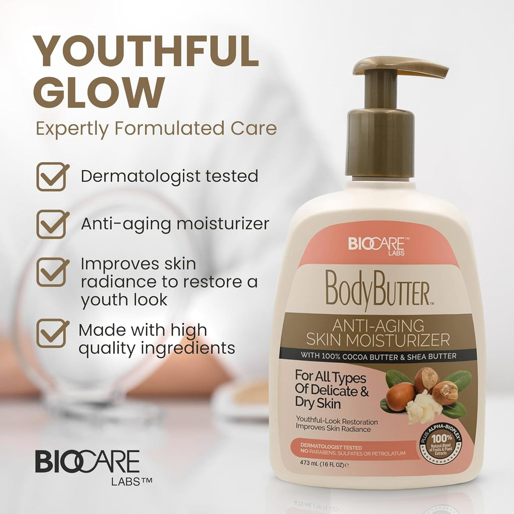 BioCare Body Butter With Cocoa And Shea Butter Anti Aging Pump Lotion 473ml-4