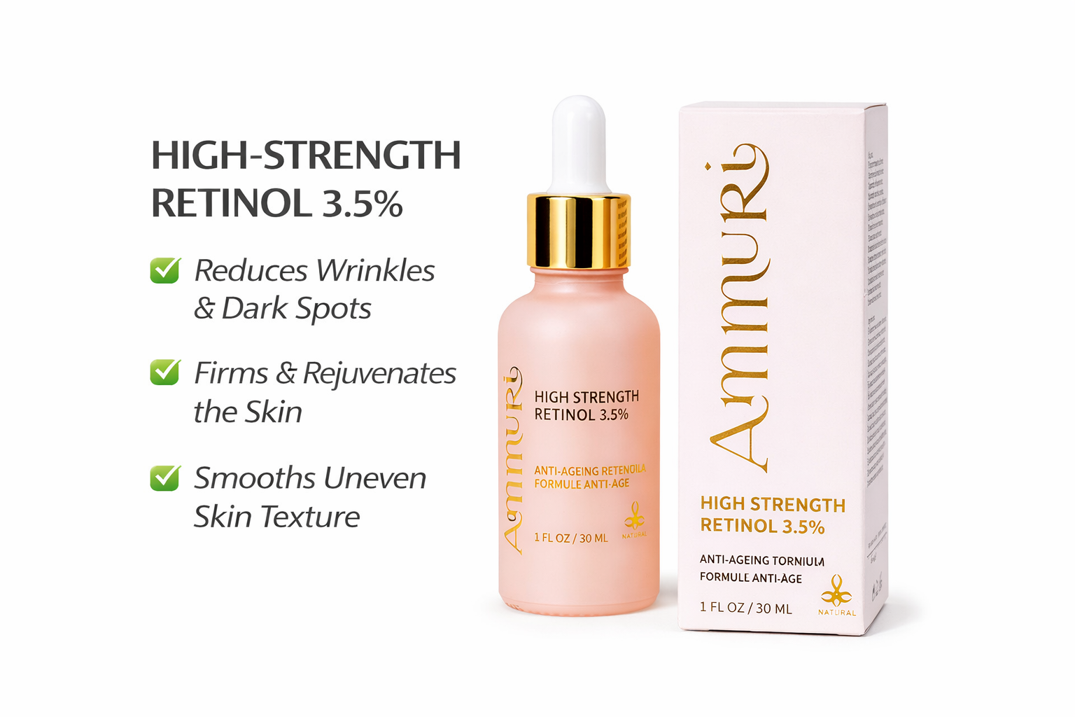 Retinol 3.5% Anti-Ageing Serum for Wrinkles & Skin Firming | Ammuri-1