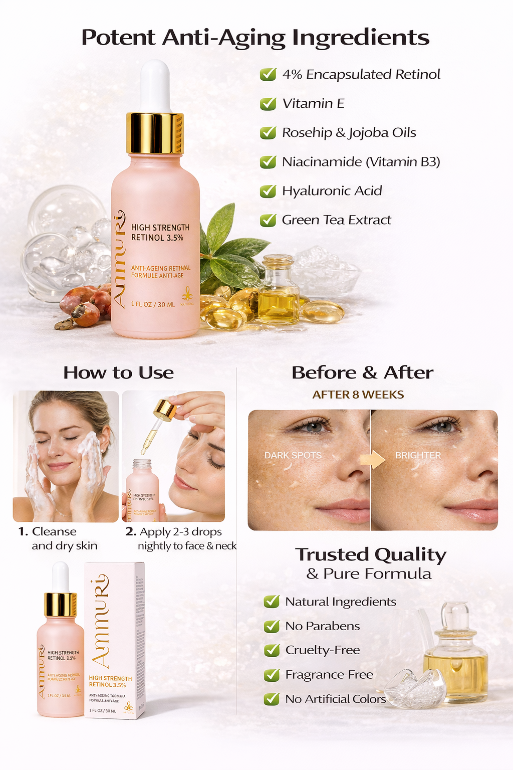 Retinol 3.5% Anti-Ageing Serum for Wrinkles & Skin Firming | Ammuri-2