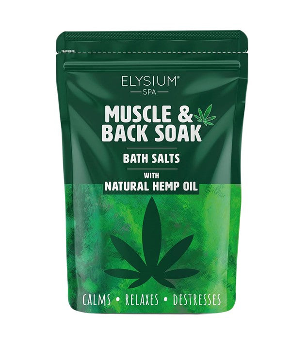 Elysium Spa Muscle And Back Soak Bath Salts With Natural Hemp Oil 450g-2