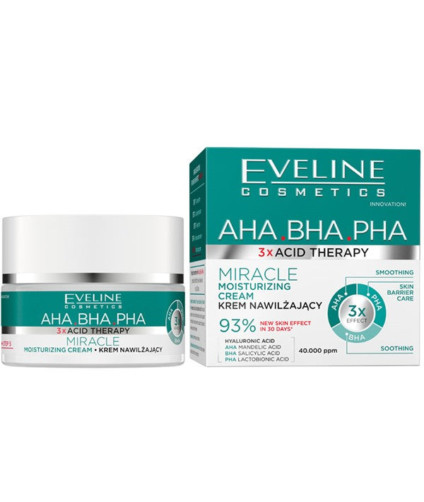 Eveline 3X Acid Therapy AHA BHA PHA Miracle Moisturizing Cream 50ml-2