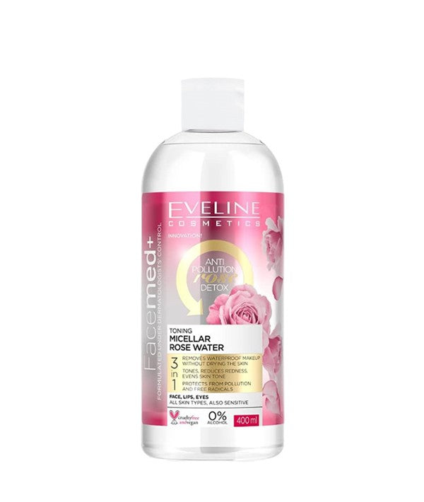 Eveline Facemed Detox Toning Micellar Rose Water 400ml-2