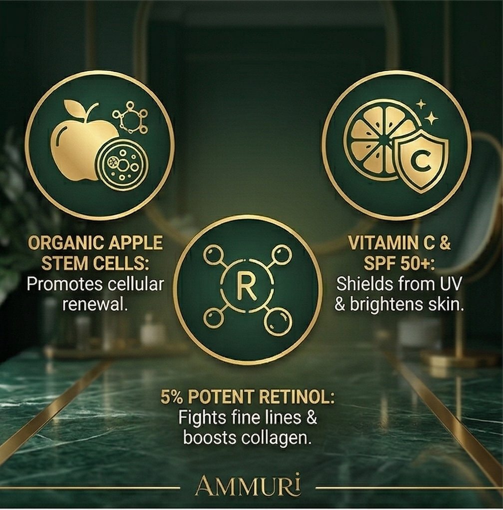 Apple Stem Cell Retinol 5% Serum & Vitamin C SPF 50 Day Cream Set | Ammuri-3