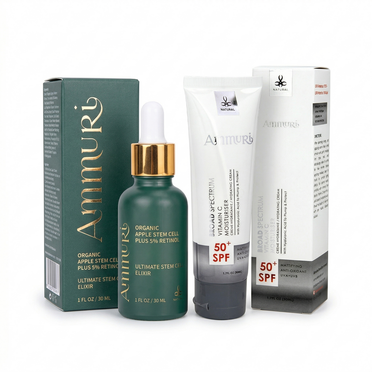 Apple Stem Cell Retinol 5% Serum & Vitamin C SPF 50 Day Cream Set | Ammuri-0