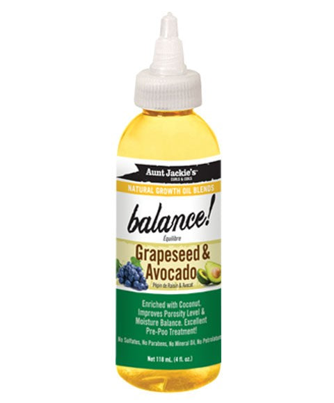 Aunt Jackie's Natural Growth Oil Moisture Balance Grapeseed & Avocado Oil - 118ml-2