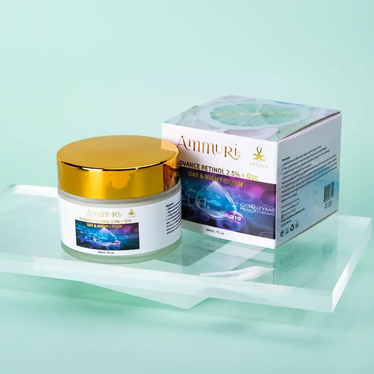 Q10 Face Cream & Retinol 2.5% Night Cream Set | Ammuri