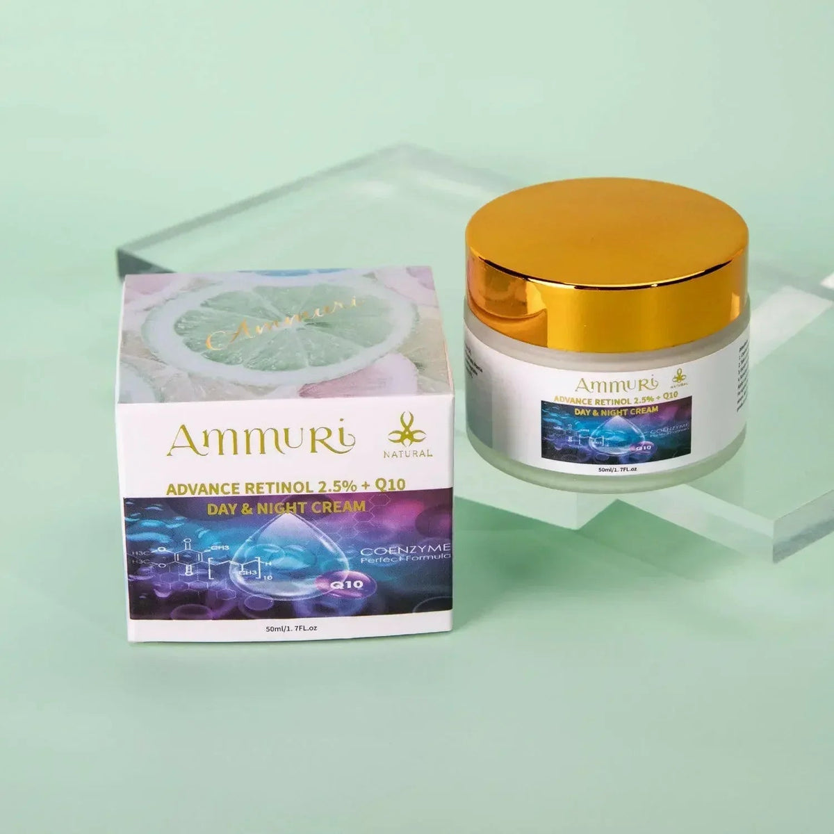 Q10 Face Cream & Retinol 2.5% Night Cream Set | Ammuri