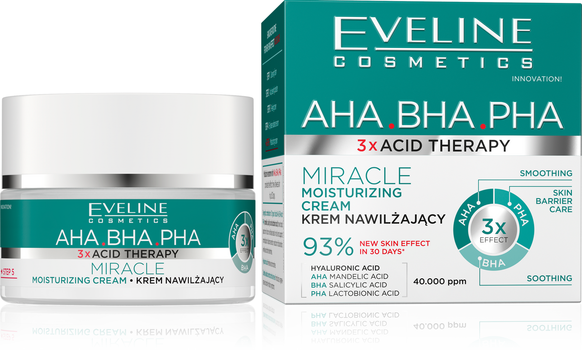 Eveline 3X Acid Therapy AHA BHA PHA Miracle Moisturizing Cream 50ml-0
